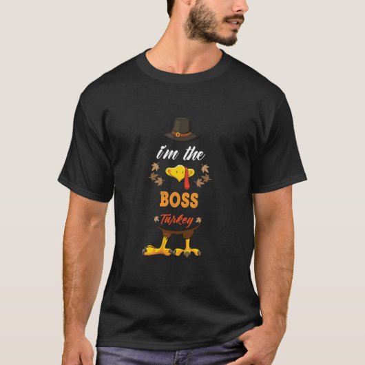 Boss Turkey passend für Erntedank Outfits Paare T-Shirt (Vorderseite)