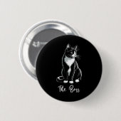 Boss Tuxedo Cat Lover Kitten Tuxedo Cat Eigentümer Button (Vorne & Hinten)