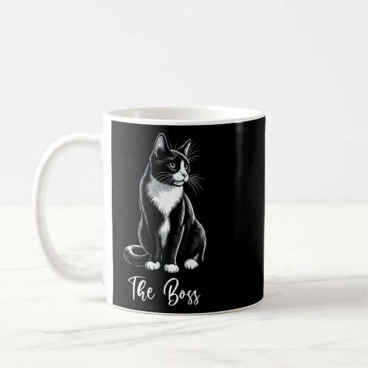 Boss Tuxedo Cat Lover Kitten Tuxedo Cat Eigentümer Kaffeetasse (Links)