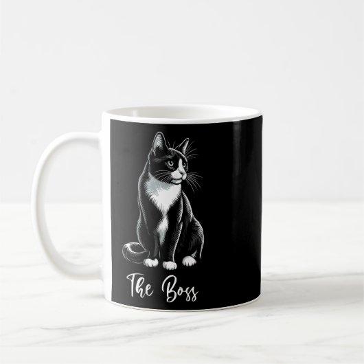 Boss Tuxedo Cat Lover Kitten Tuxedo Cat Eigentümer Kaffeetasse (Links)