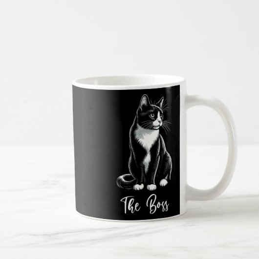 Boss Tuxedo Cat Lover Kitten Tuxedo Cat Eigentümer Kaffeetasse (Rechts)