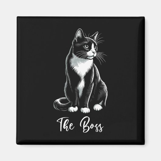 Boss Tuxedo Cat Lover Kitten Tuxedo Cat Eigentümer Magnet (Vorne)