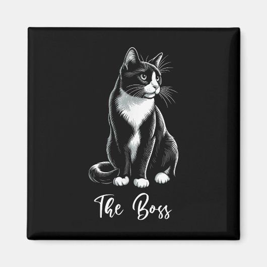 Boss Tuxedo Cat Lover Kitten Tuxedo Cat Eigentümer Magnet (Vorne)