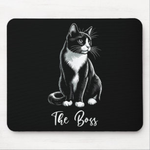 Boss Tuxedo Cat Lover Kitten Tuxedo Cat Eigentümer Mousepad