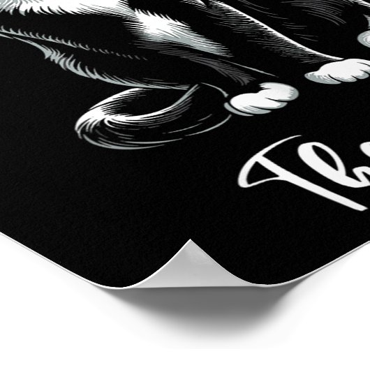 Boss Tuxedo Cat Lover Kitten Tuxedo Cat Eigentümer Poster (Ecke)