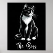Boss Tuxedo Cat Lover Kitten Tuxedo Cat Eigentümer Poster (Vorne)