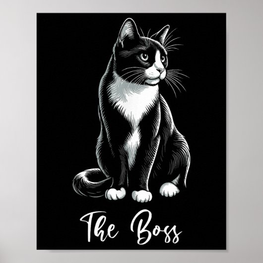 Boss Tuxedo Cat Lover Kitten Tuxedo Cat Eigentümer Poster (Vorne)