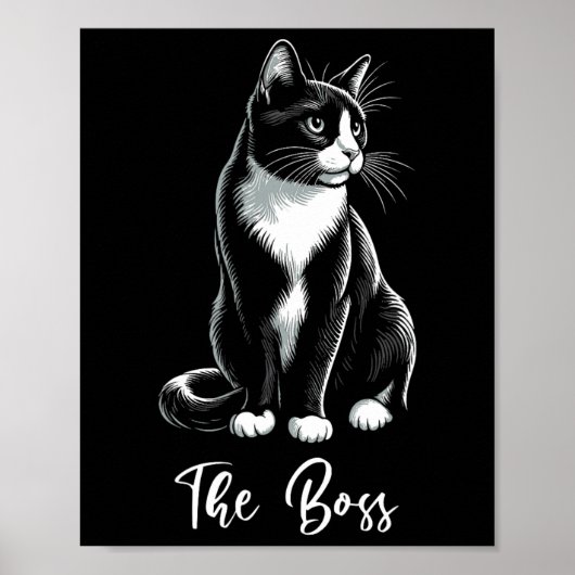 Boss Tuxedo Cat Lover Kitten Tuxedo Cat Eigentümer Poster (Vorne)