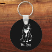 Boss Tuxedo Cat Lover Kitten Tuxedo Cat Eigentümer Schlüsselanhänger (Vorderseite)