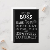 Boss verlassend Dankeschön für ihn Karte (Vorderseite/Rückseite Beispiel)