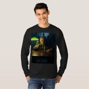 Boss w text men schwarzer langärmeliger T - Shirt