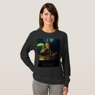 Boss w text women, schwarzer, langärmeliger T - Sh T-Shirt