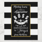 Boss Weinetikett Streifen monochrome schwarz-weiß (Einzelnes Label)