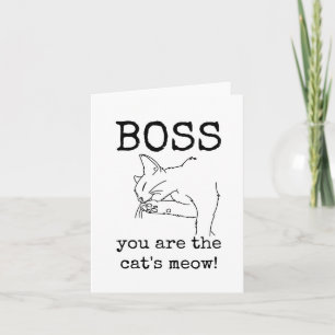 Boss Wertkarte, lustig, Niedlich, Katze Karte