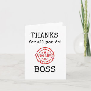 Boss Wertschätzung, Danke Boss Card Karte