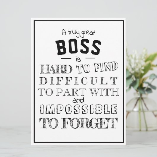 Boss Wertschätzung Koch Danke, dass Sie Geschenk f Karte (Stehend Vorderseite)