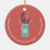 Boss Wertschätzung Personalisiert Festive Mason Ja Keramik Ornament (Vorne)