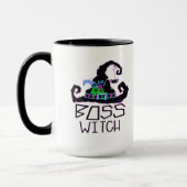 Boss Witch Funny Hat individualisierbares Hallowee Tasse (Links)