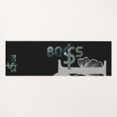 BOSS Yoga Mat Abstrakt Art Black Green Emerald Yogamatte (Vorderseite (Horizontal))