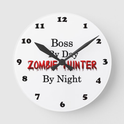 Boss/Zombie Hunter Runde Wanduhr (Vorderseite)
