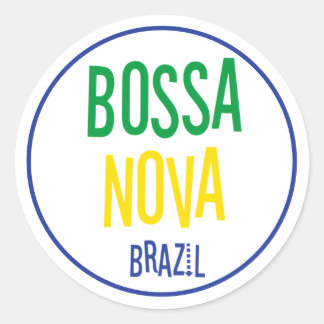 Bossa Nova Brasil Jazz Music Vintag Typograph Runder Aufkleber