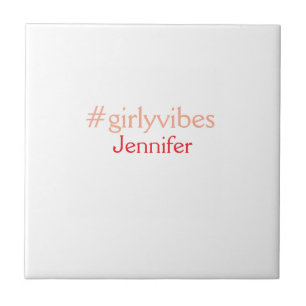 Bossbabe hashtag hellrosa hinzufügen Name Mädchen- Fliese
