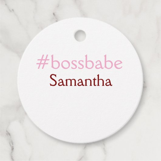 Bossbabe hashtag hellrosa hinzufügen Name Mädchen- Geschenkanhänger (Vorderseite)