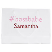 Bossbabe hashtag hellrosa hinzufügen Name Mädchen- Große Geschenktüte (Rückseite)