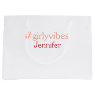 Bossbabe hashtag hellrosa hinzufügen Name Mädchen- Große Geschenktüte