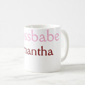 Bossbabe hashtag hellrosa hinzufügen Name Mädchen- Kaffeetasse (VorderseiteRechts)