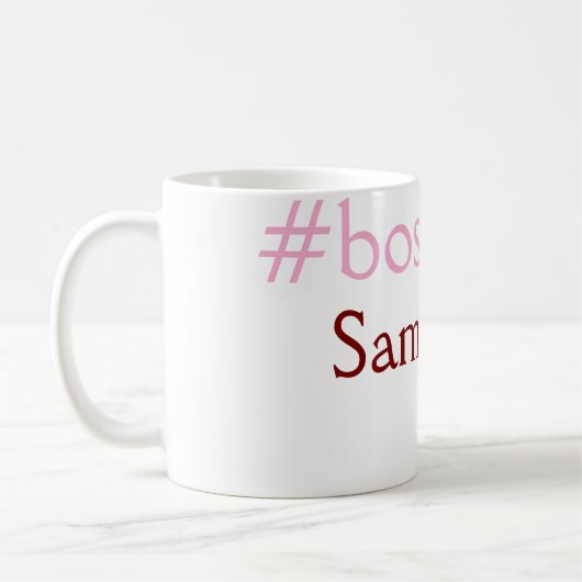 Bossbabe hashtag hellrosa hinzufügen Name Mädchen- Kaffeetasse (Links)