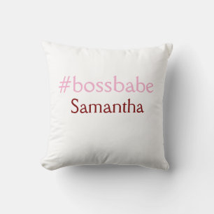 Bossbabe hashtag hellrosa hinzufügen Name Mädchen- Kissen