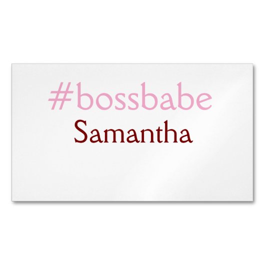 Bossbabe hashtag hellrosa hinzufügen Name Mädchen- Magnetische Visitenkarte (Vorderseite)