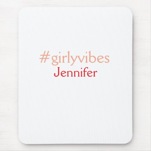 Bossbabe hashtag hellrosa hinzufügen Name Mädchen- Mousepad (Vorne)