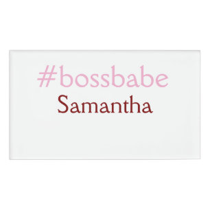 Bossbabe hashtag hellrosa hinzufügen Name Mädchen- Namenschild