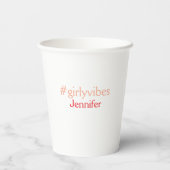 Bossbabe hashtag hellrosa hinzufügen Name Mädchen- Pappbecher (Rückseite)