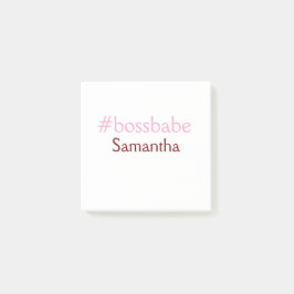 Bossbabe hashtag hellrosa hinzufügen Name Mädchen- Post-it Klebezettel