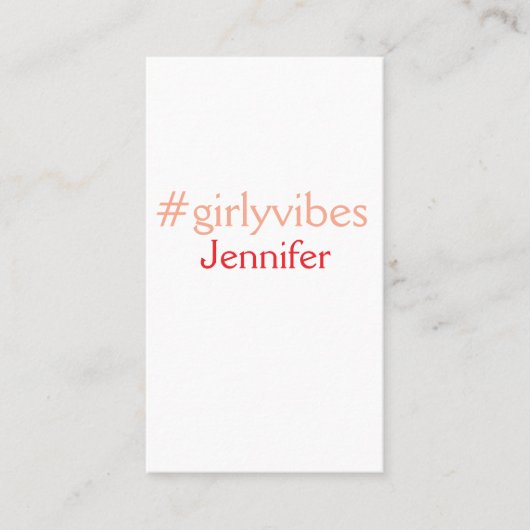 Bossbabe hashtag hellrosa hinzufügen Name Mädchen- Visitenkarte (Vorderseite)