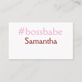 Bossbabe hashtag hellrosa hinzufügen Name Mädchen- Visitenkarte