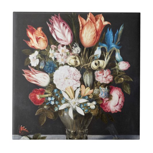 Bosschaert Blume im Glasbarock Fliese (Vorderseite)