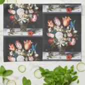 Bosschaert Blume im Glasbarock Geschirrtuch (Gefaltet)