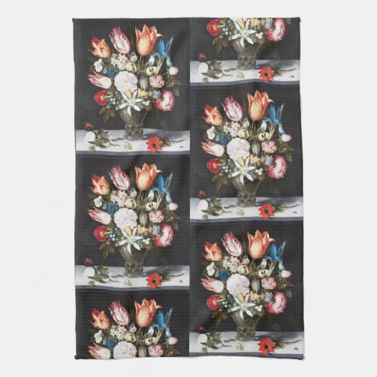 Bosschaert Blume im Glasbarock Geschirrtuch (Vertikal)