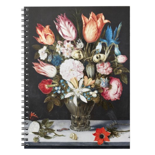 Bosschaert Blume im Glasbarock Notizblock (Vorderseite)
