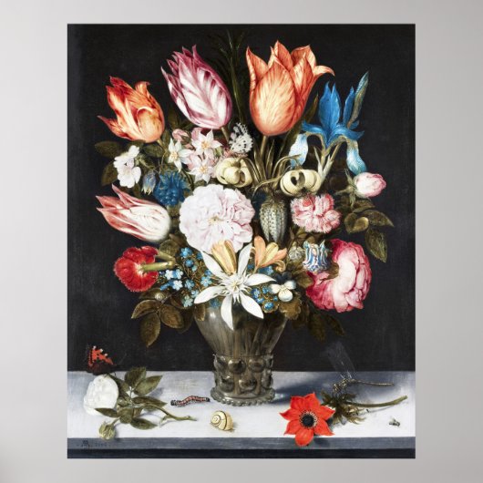 Bosschaert Blume im Glasbarock Poster (Vorne)
