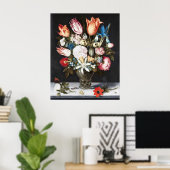 Bosschaert Blume im Glasbarock Poster (Heimbüro)