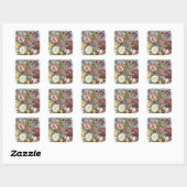 Bosschaert Blume Quadratischer Aufkleber (Blatt)