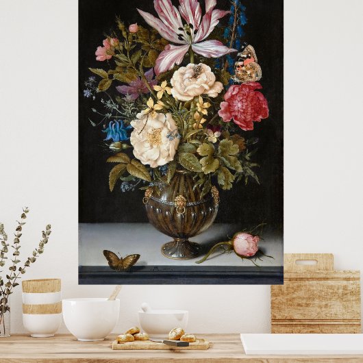 Bosschart Stillleben mit Blume Poster (Küche)