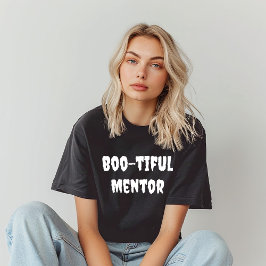 Bösschöne Mentor-weiße Typografie T-Shirt