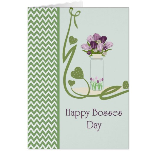 Bosses Day Card mit einem Container Hübscher Tulip (Vorne)