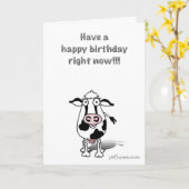 Bossie Geburtstagskuh! Karte (Gelbe Blume)